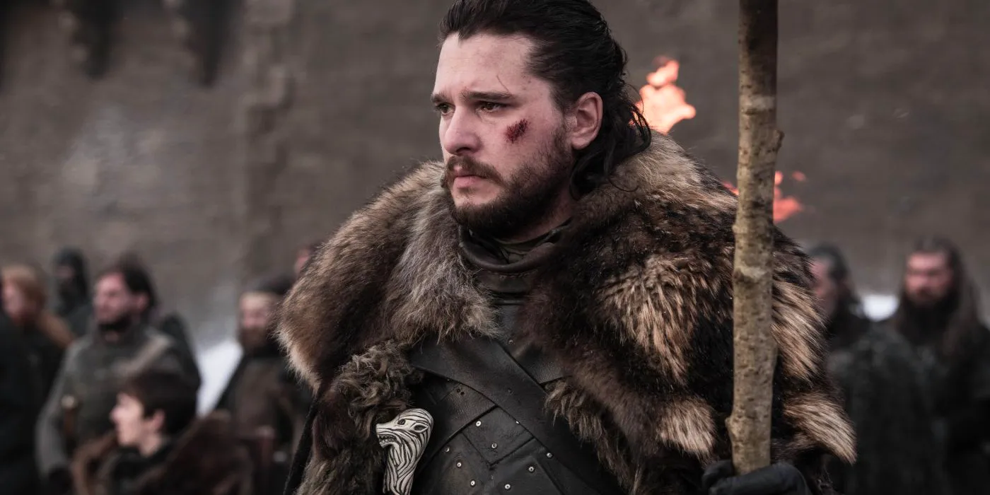 Kit Harringston as Jon Snow carrying a torch in Game of Thrones season 8 Image