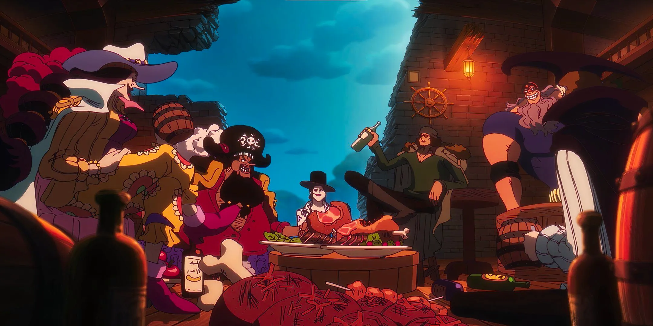 Kuzan partying with the Blackbeard Pirates Image