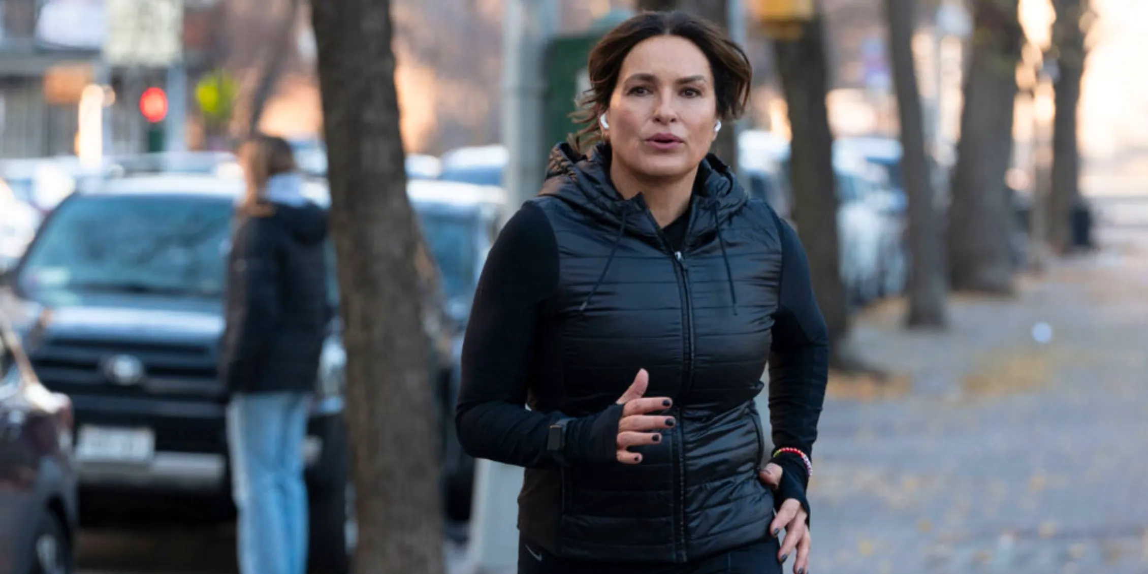 Law & Order: SVU's Olivia Benson tries to distract herself during a run Image