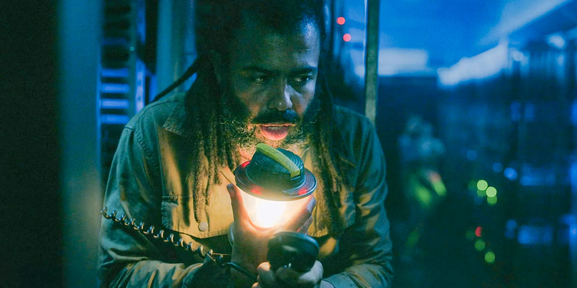 Layton (Daveed Diggs) freezing, calling for help over the radio in Snowpiercer Season 4 Episode 8 teaser Image