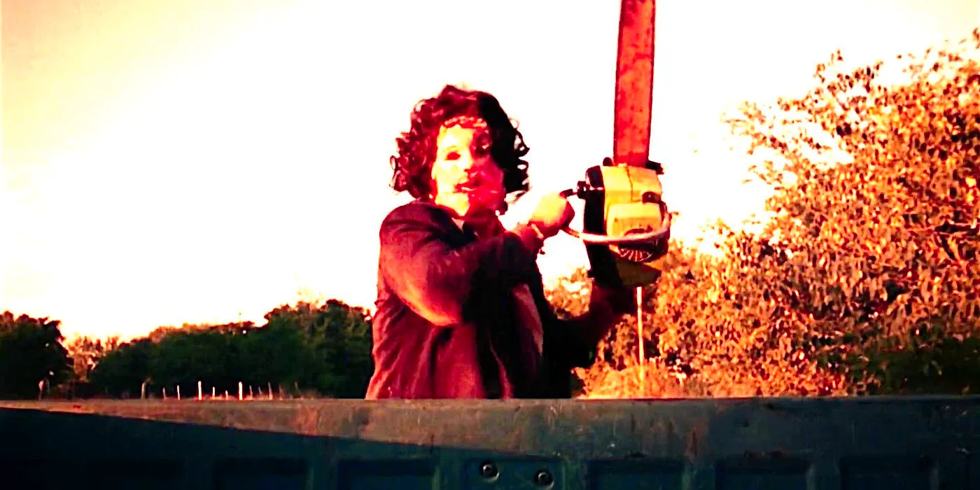 Leatherface chasing a pickup truck in The Texas Chain Saw Massacre Image