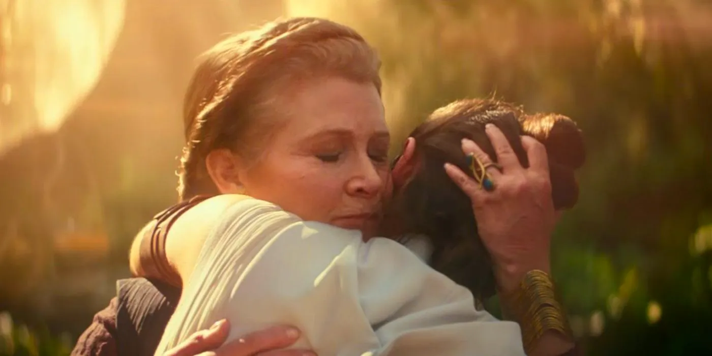 Leia hugs Rey in Star Wars: The Rise of Skywalker Image