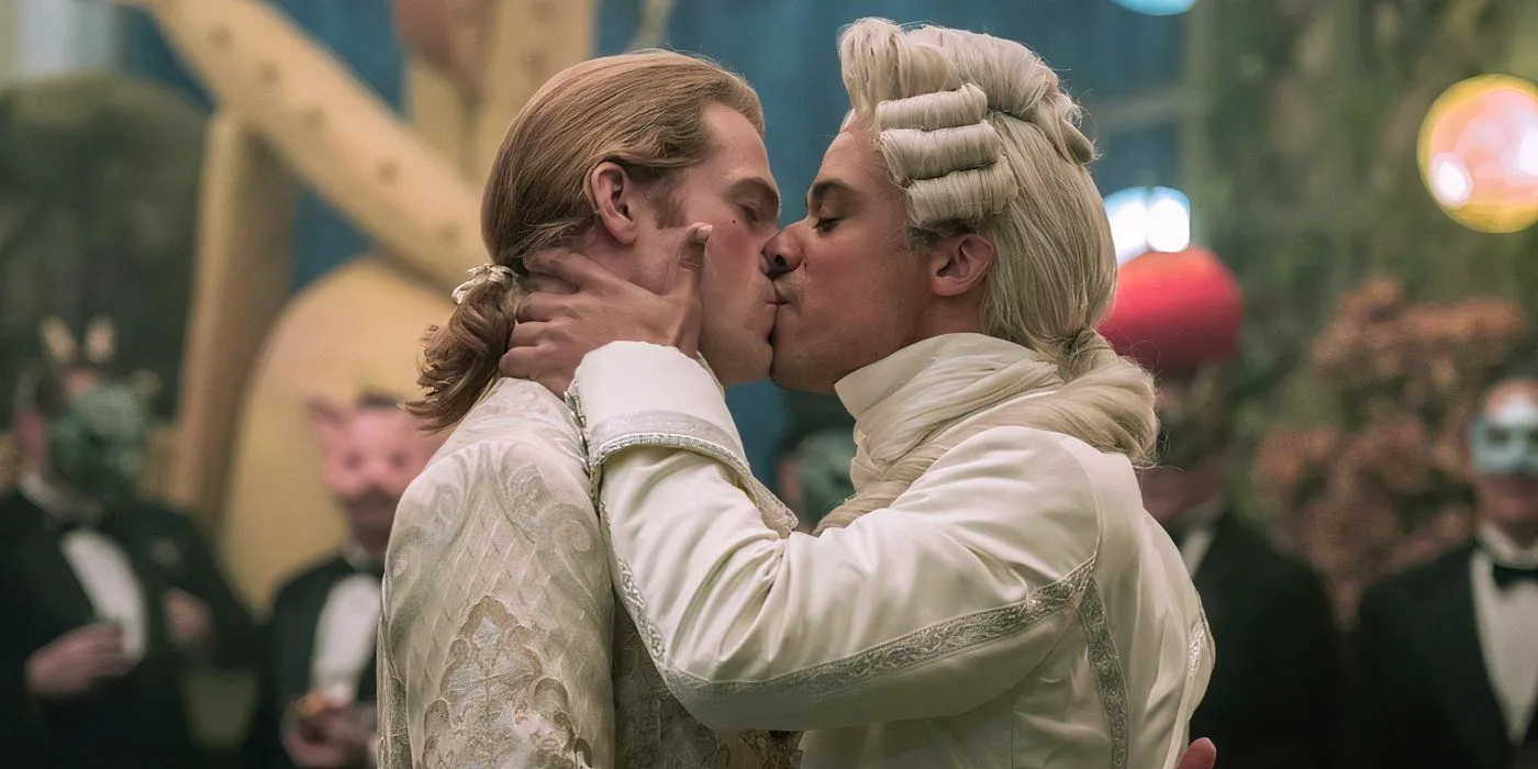 Lestat De Lioncourt And Louis De Pointe Du Lac Kiss In Interview With The Vampire Image