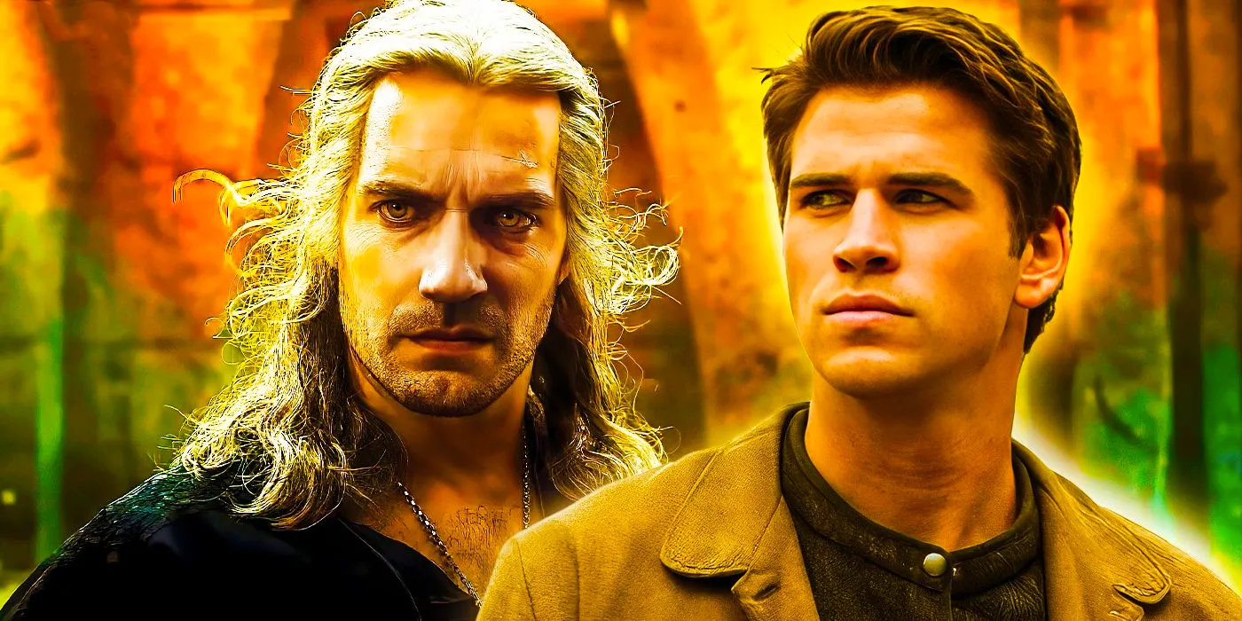 Liam Hemsworth next to Henry Cavill as Geralt in The Witcher Image