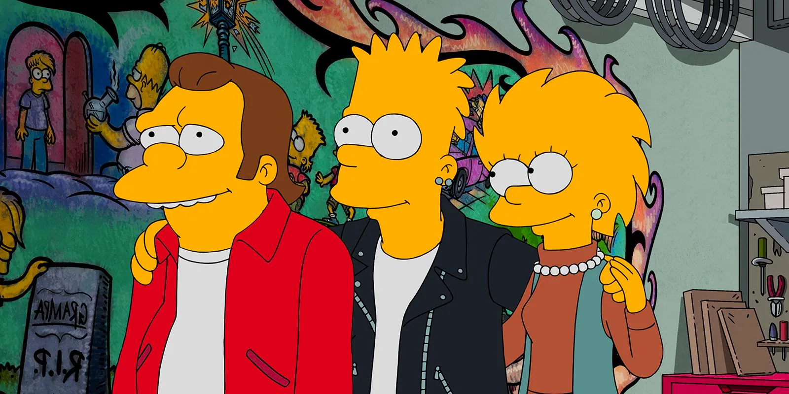 Lisa Bart and Nelson in The Simpsons Barthood Image