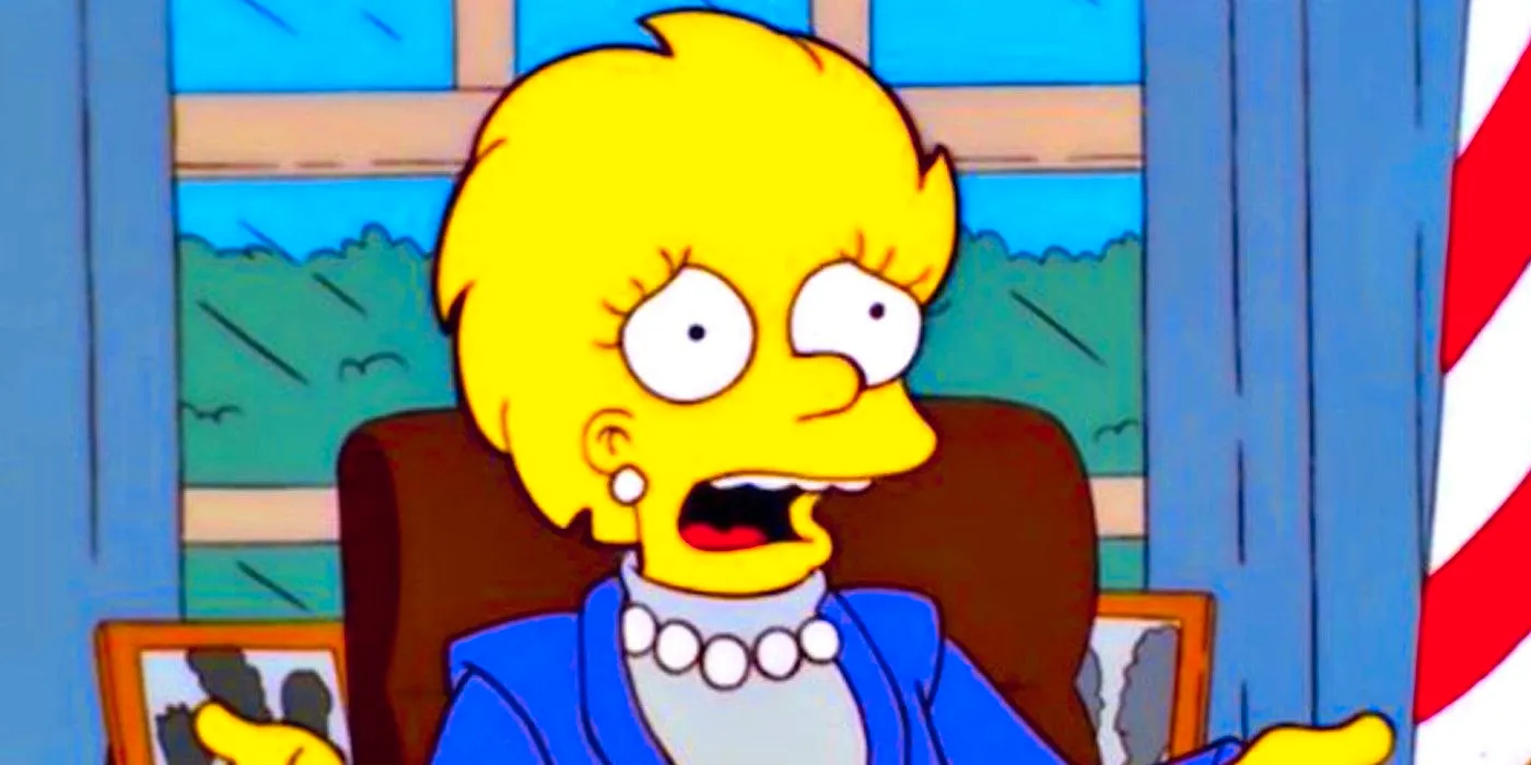 Lisa Simpsons complains about President Trump on The Simpsons Image