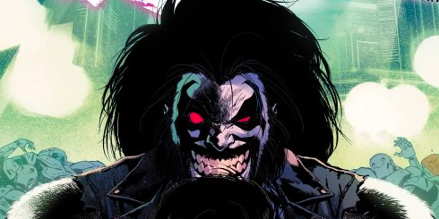 Lobo smiling menacingly on the cover of Crush & Lobo. Image