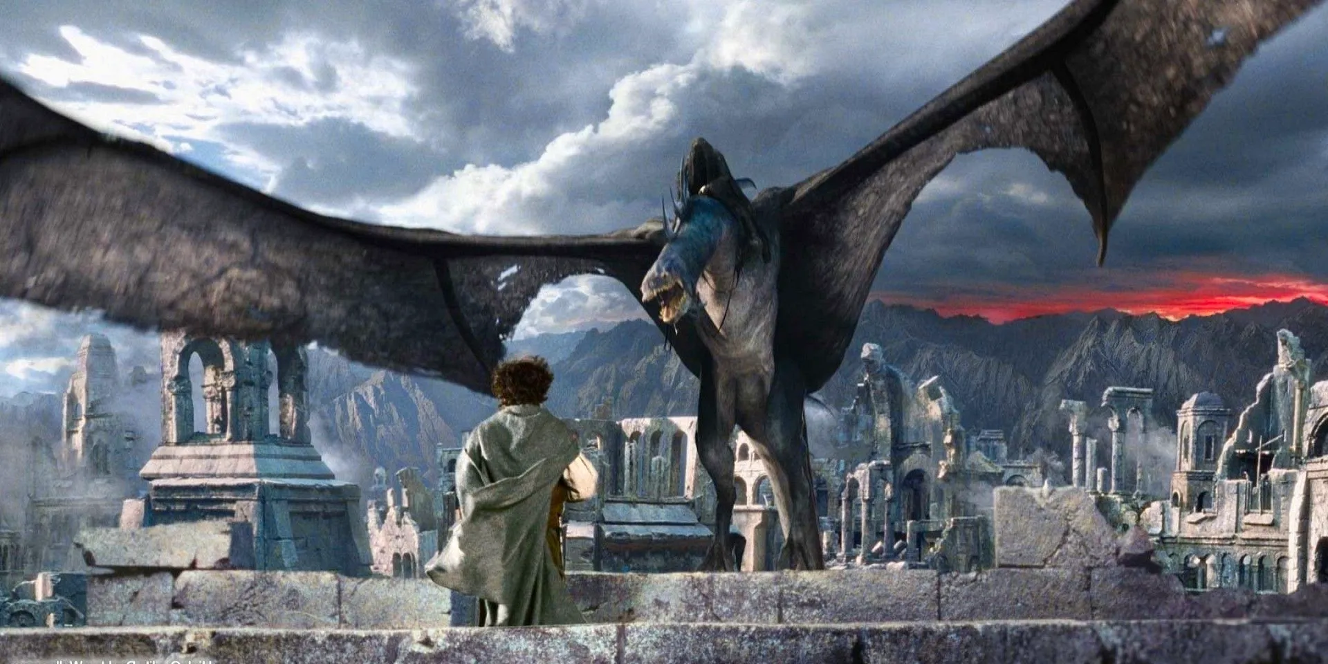 Lord of the Rings: Frodo facing Nazgul in Osgiliath Image