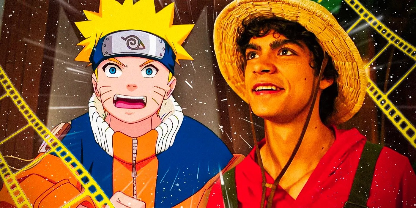 Luffy from Netflix's live-action One Piece and Naruto from the anime Image