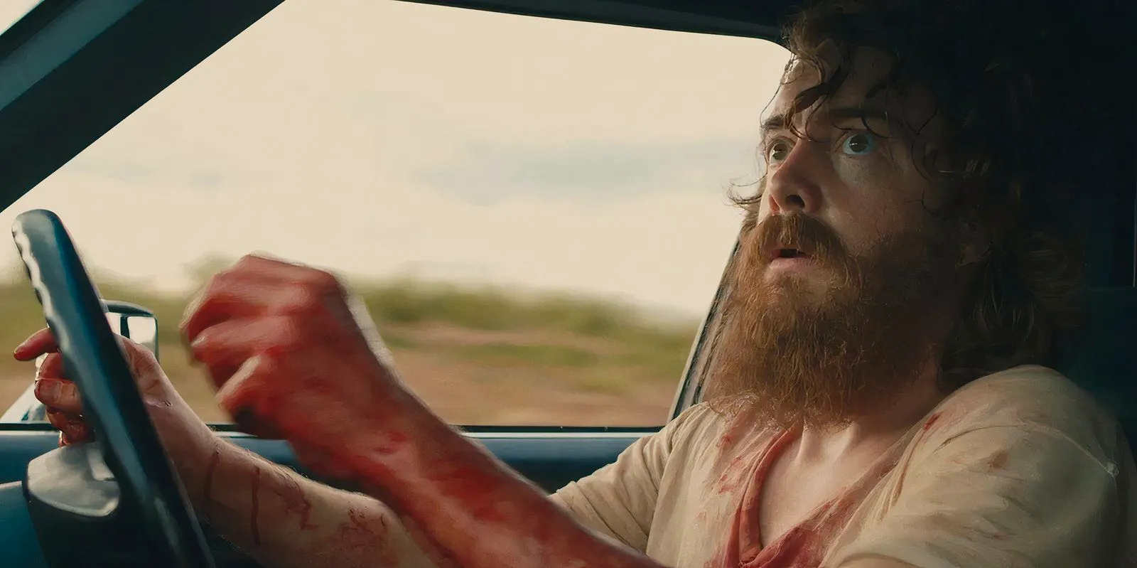 Macon Blair driving a car as Dwight in Blue Ruin__ Image