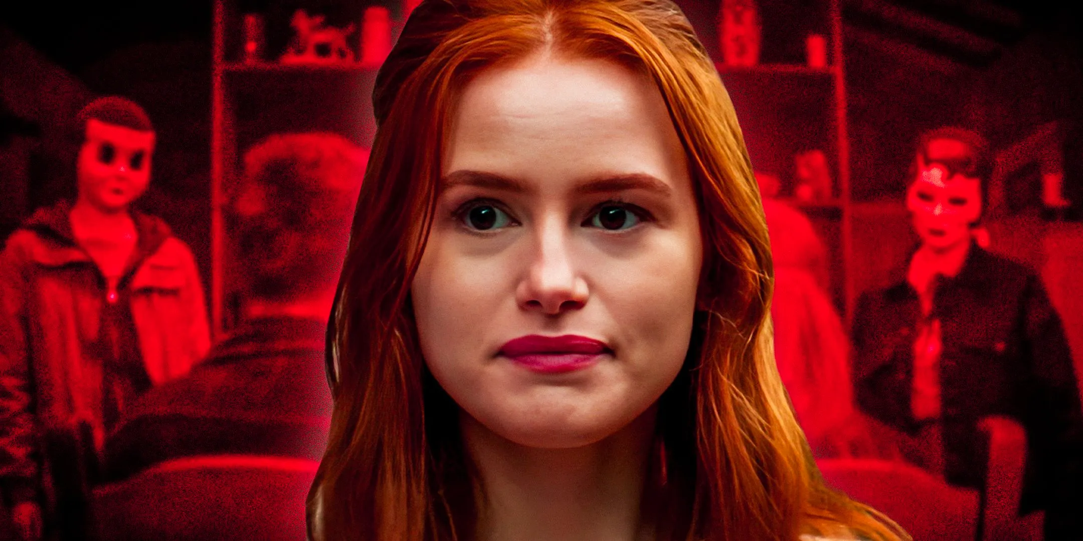 Madelaine Petsch as Maya and the killers in The Strangers: Chapter 1 Image