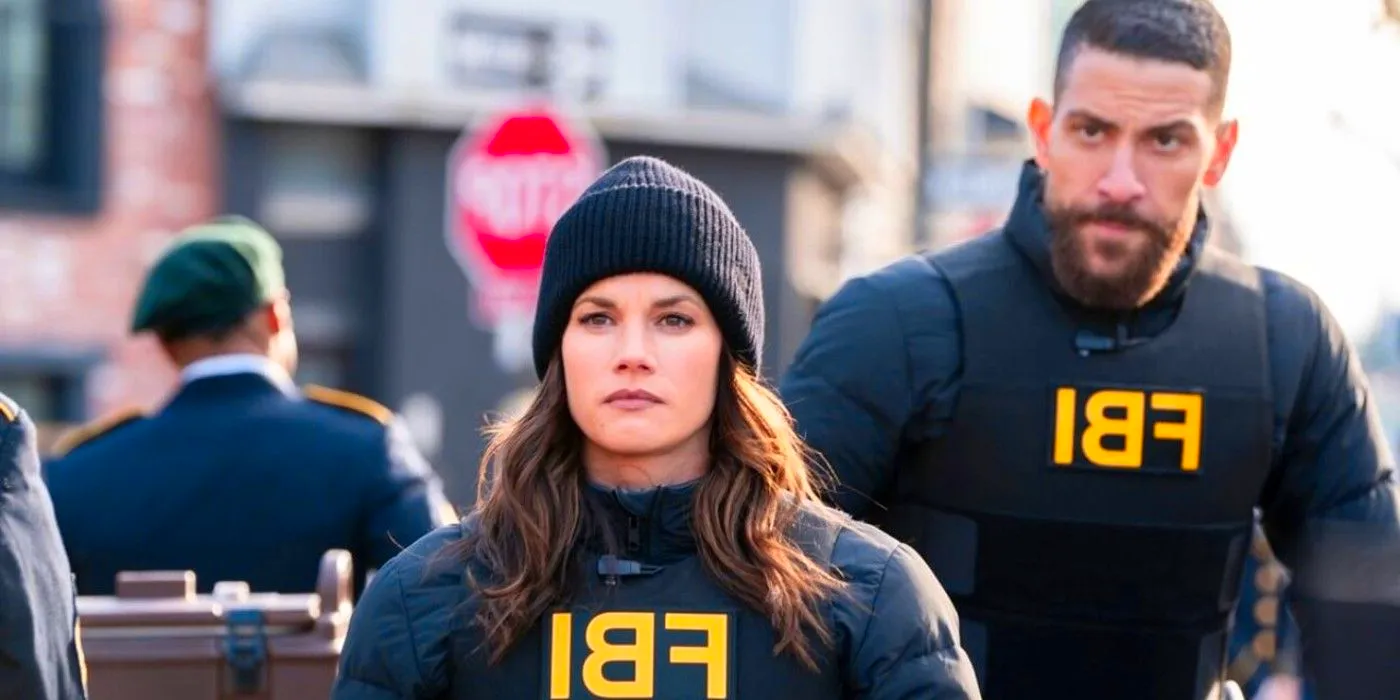 Maggie and OA looking focused while walking at a crime scene in FBI season 6 Image