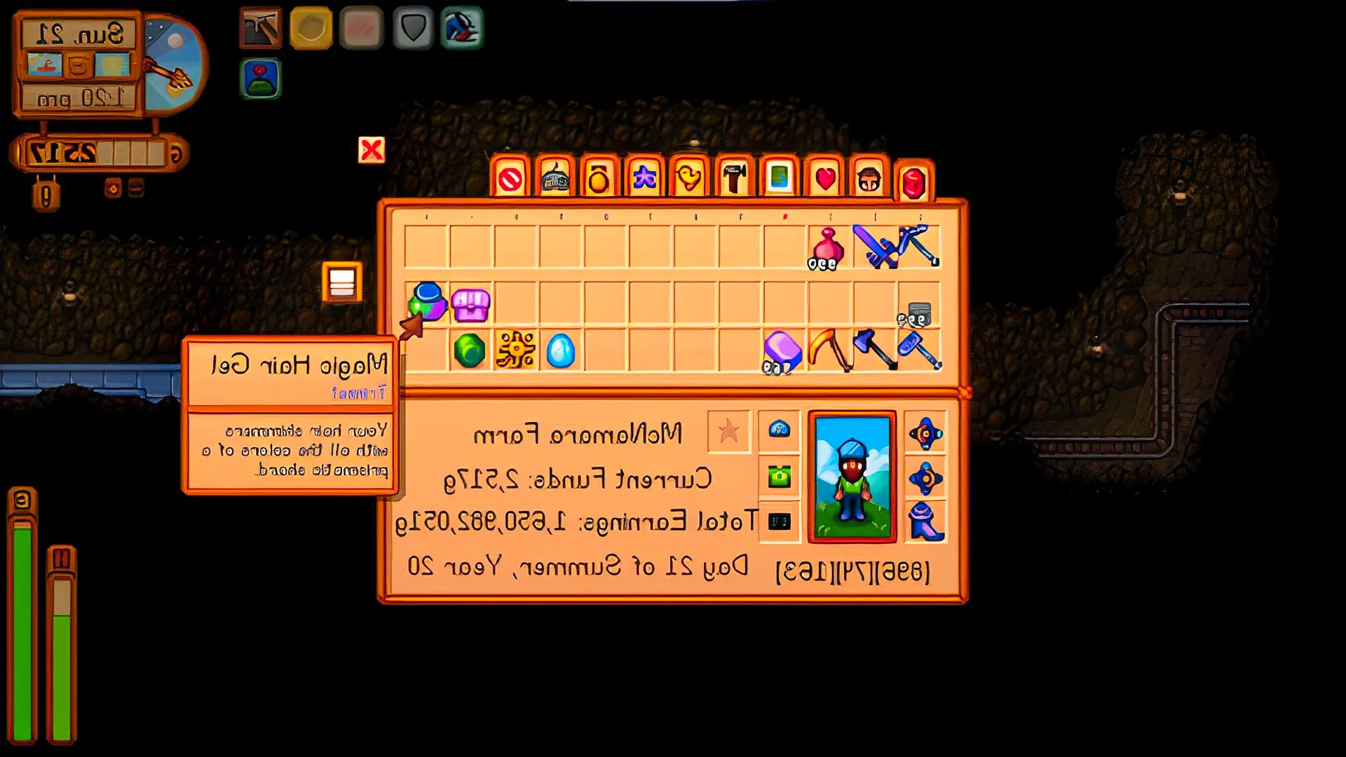 Magic Hair Gel in a Stardew Valley inventory Image