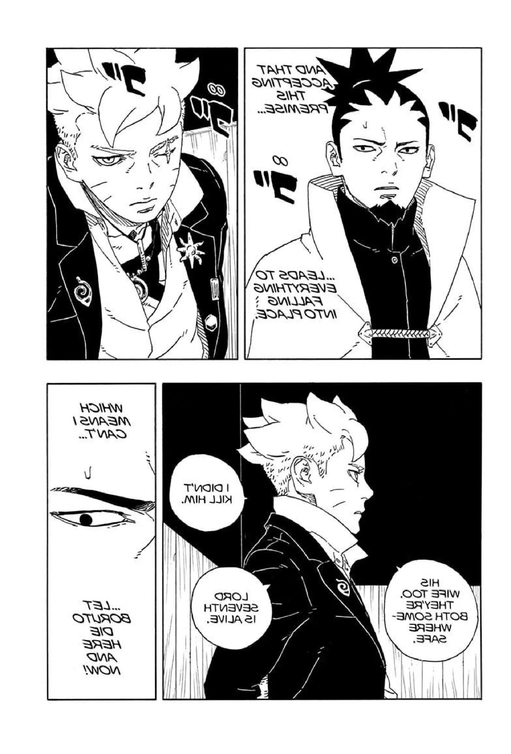 Manga panel of Shikamaru deciding to save Boruto-1 Image