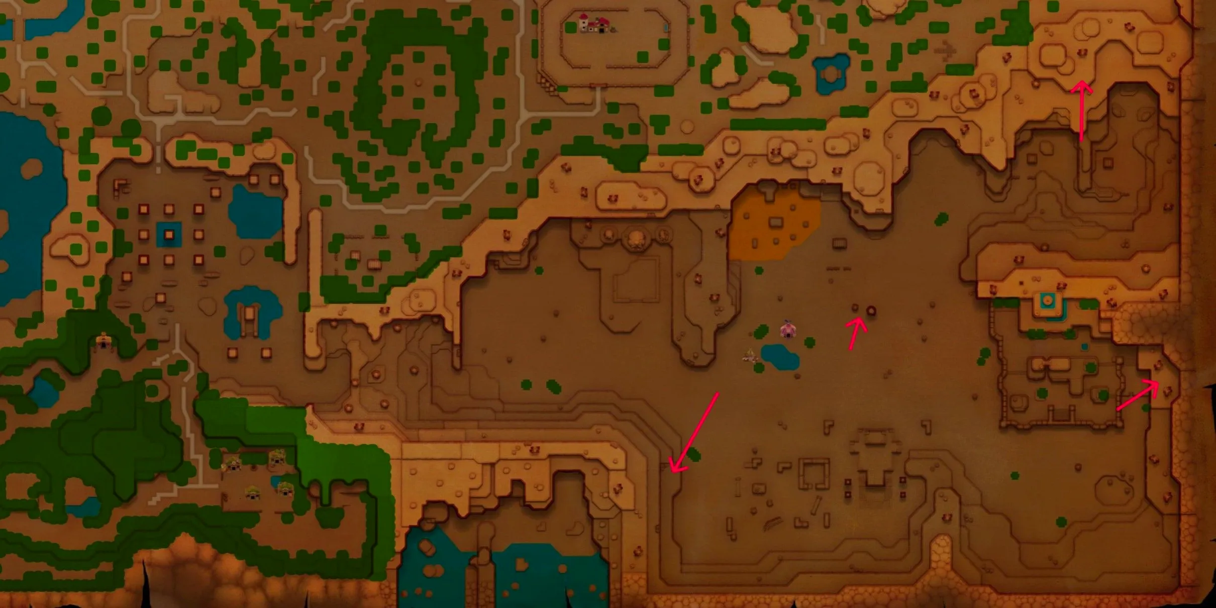 Map of the gerudo desert with stamps marked from legend of zelda echoes of wisdom Image