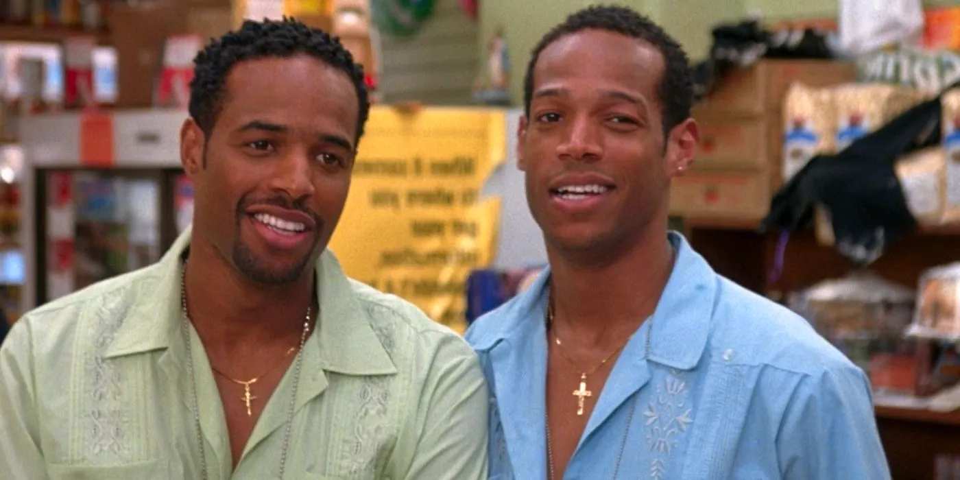 Marcus and Kevin Copeland wearing polos and smiling in White Chicks. Image