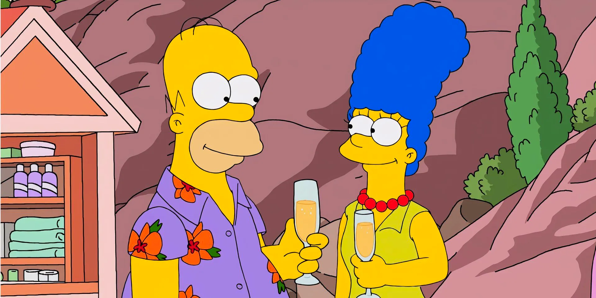 Marge and Homer in The Simpsons season 36, episode 2 Image