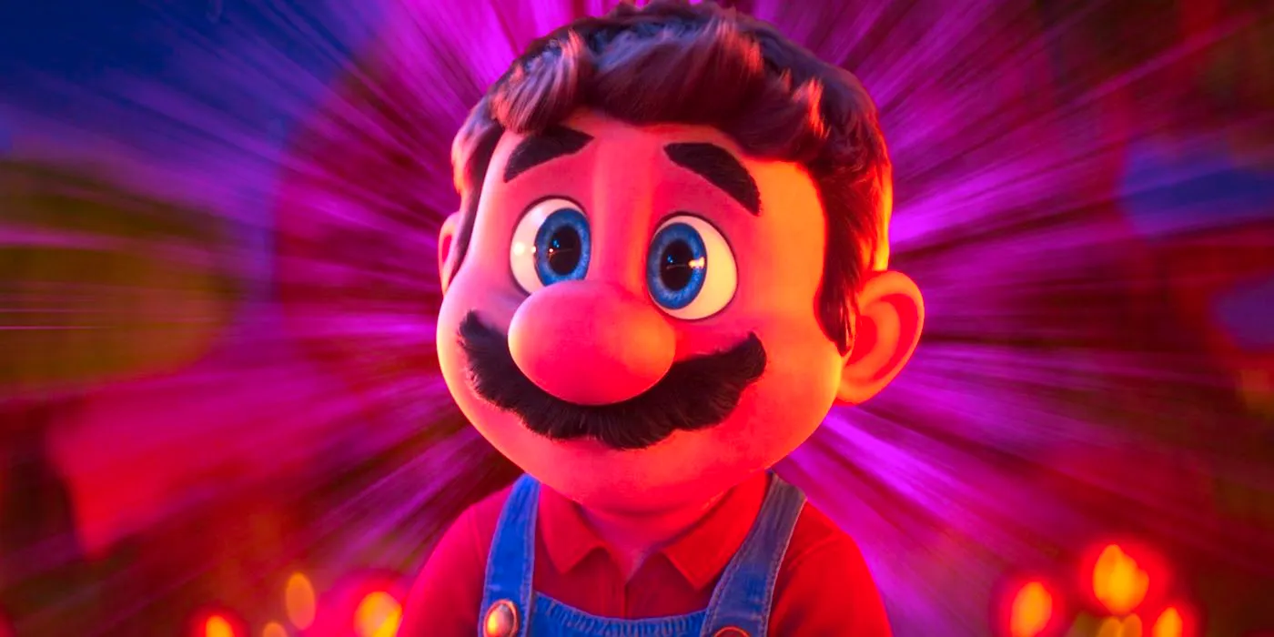 Mario looking happy in The Super Mario Bros. Movie Image