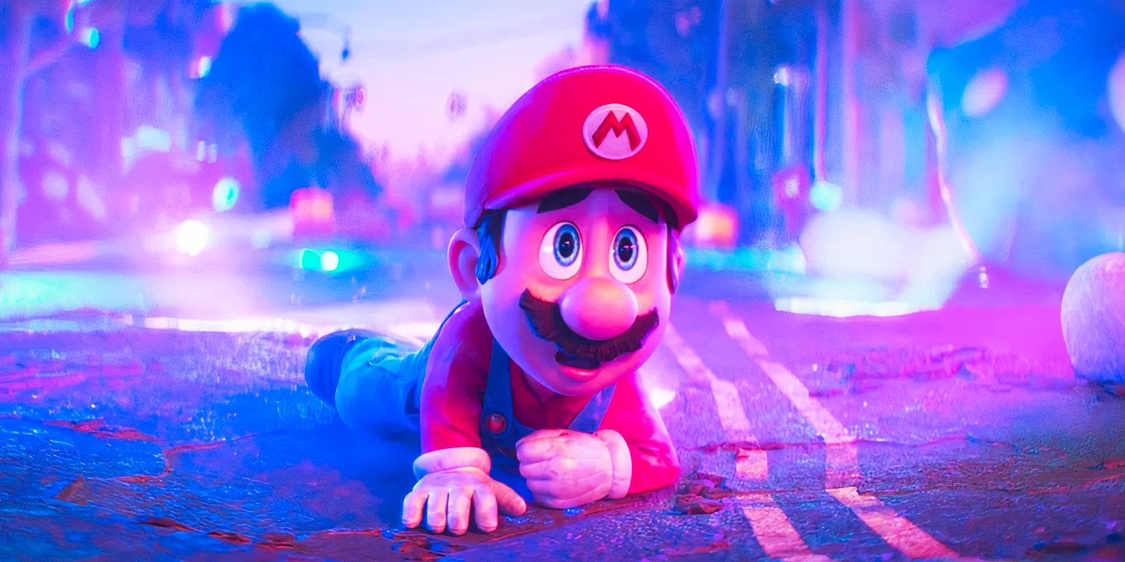 Mario lying on the ground looking up in The Super Mario Bros Movie Image