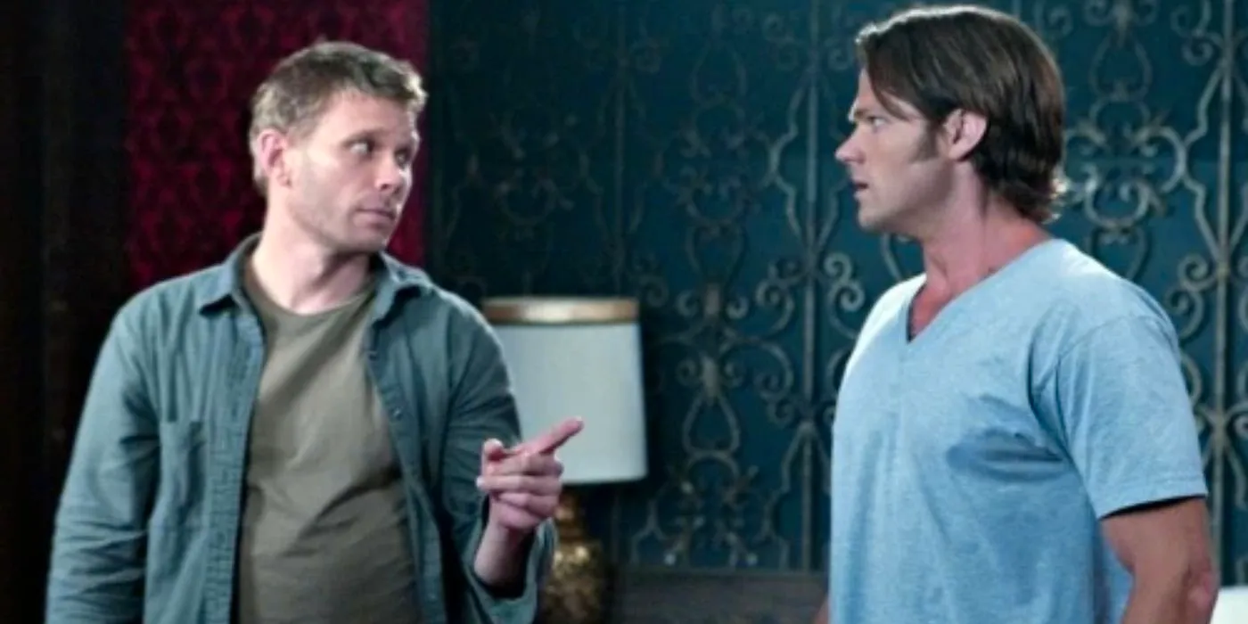 Mark Pellegrino as Lucifer and Jared Padalecki as Sam Winchester in Supernatural Image