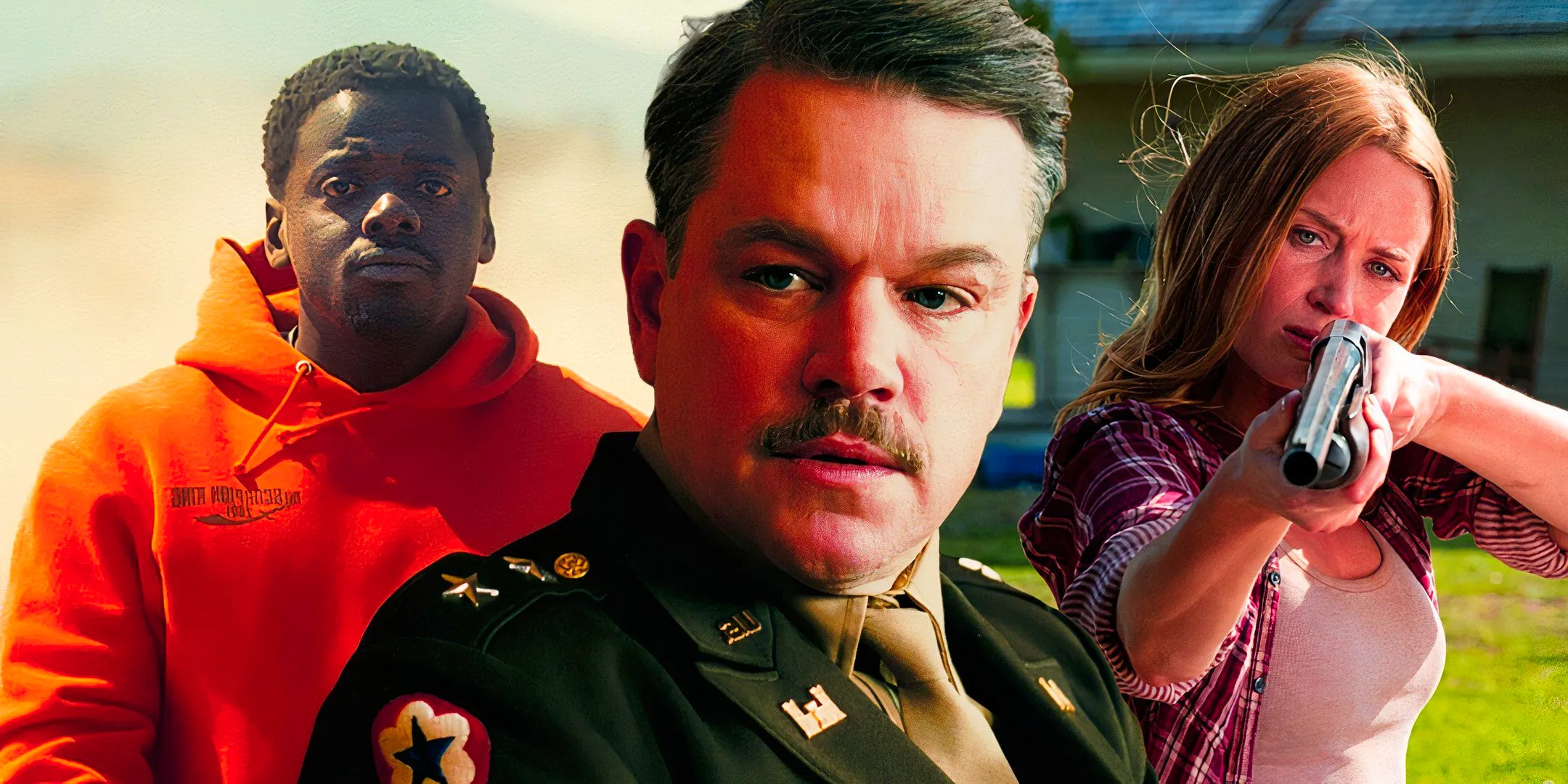 Matt Damon in Oppenheimer, Emily Blunt in Looper, and Daniel Kaluuya in Nope Image