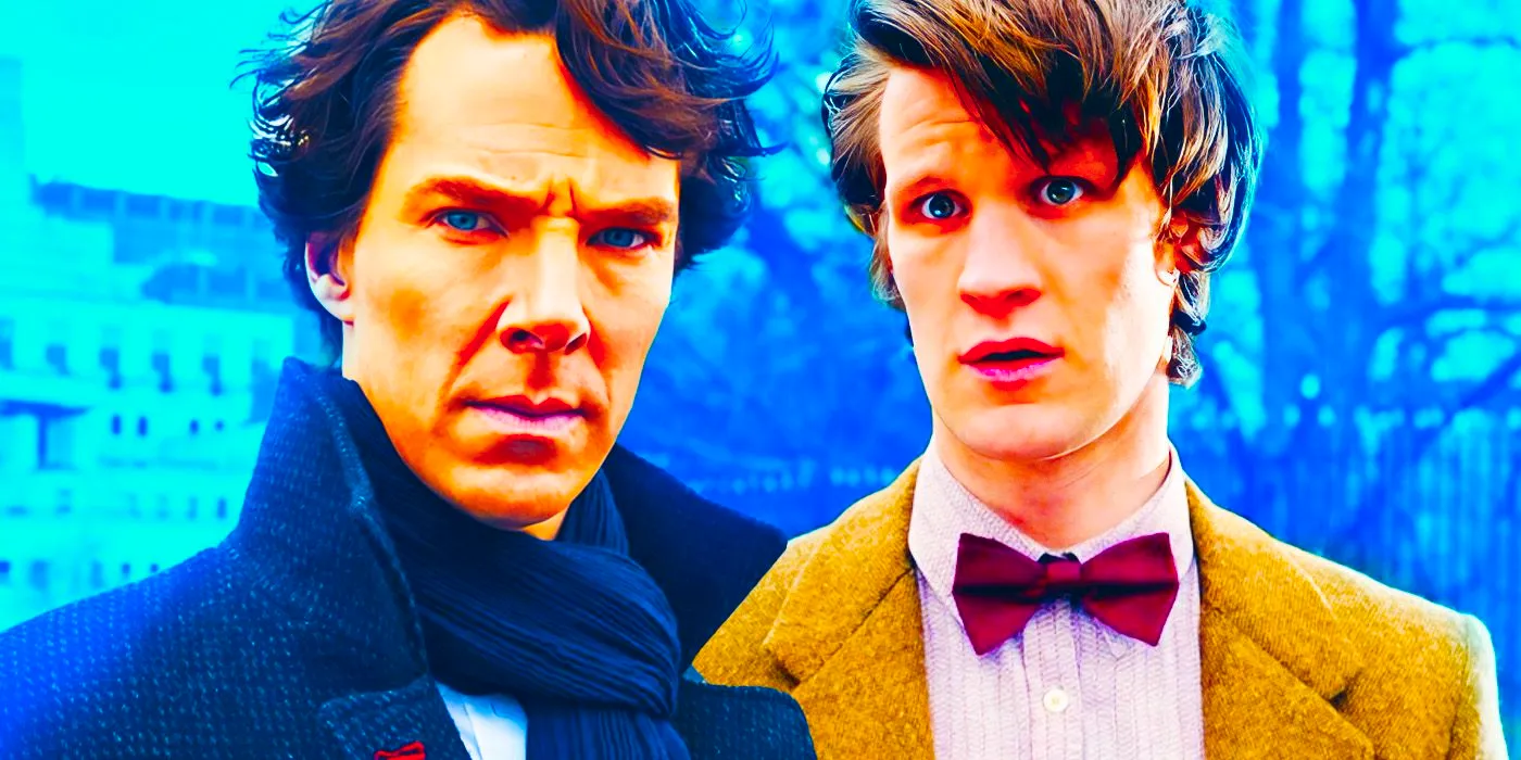 Matt Smith as the Eleventh Doctor and Benedict Cumberbatch as Sherlock Holmes from Doctor Who and Sherlock Image