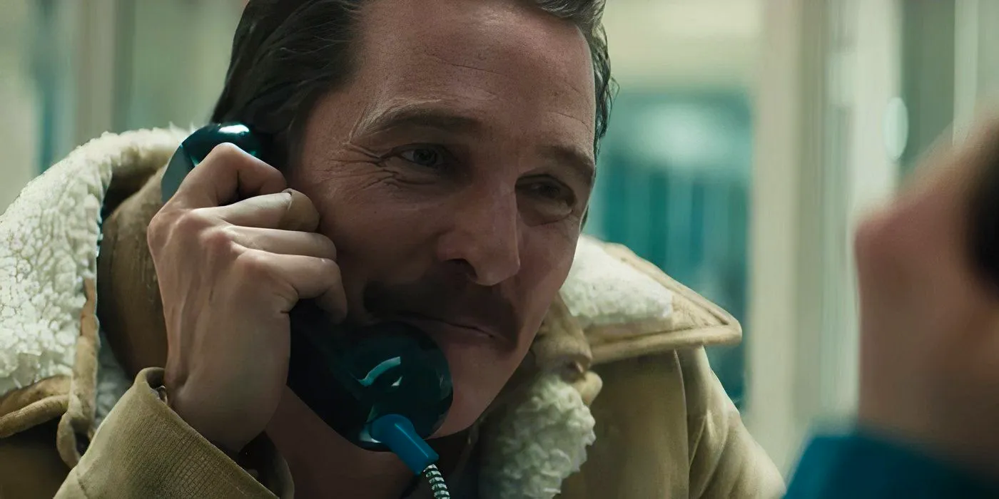 Matthew McConaughey as Rick Sr on a prison phone in White Boy Rick Image