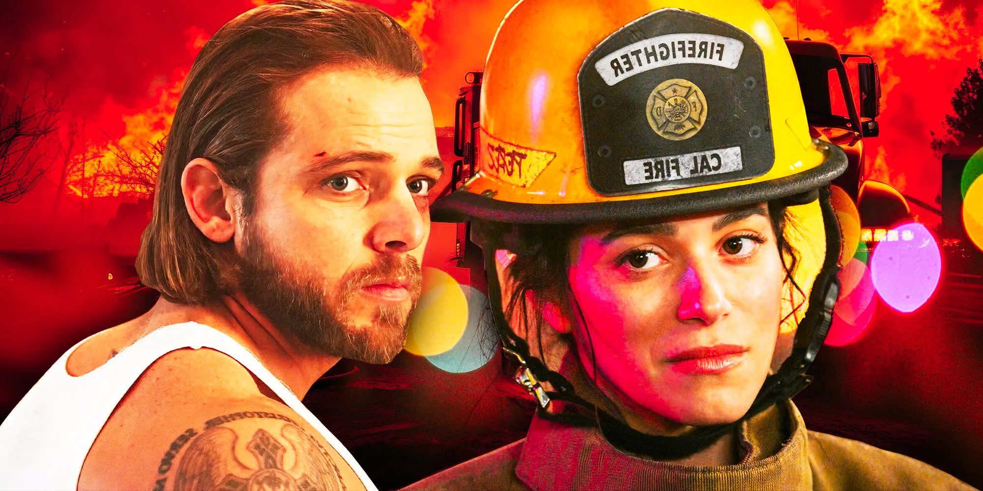 Max Thieriot as Bode and Stephanie Arcila as Gabriela from Fire Country Image