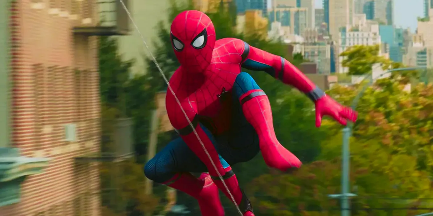 mcu spider-man slinging web Image