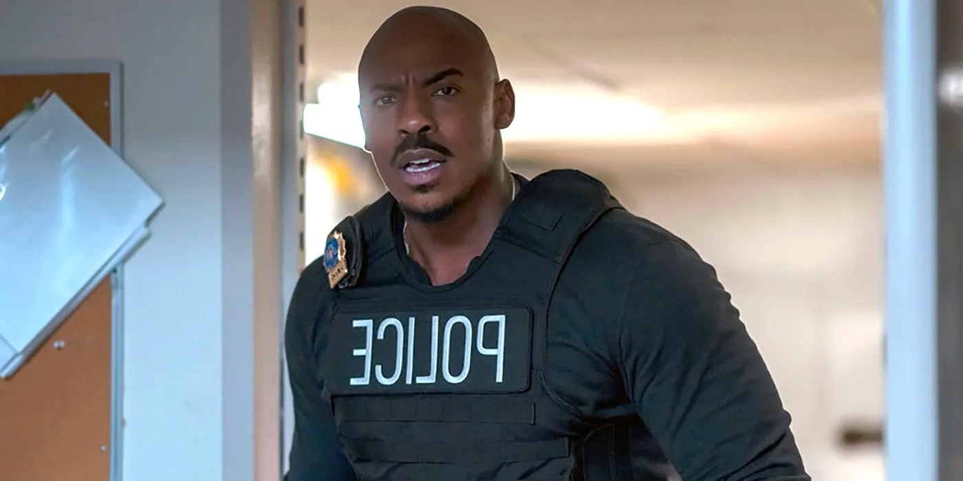 Mehcad Brooks looks shocked in Law and Order Image