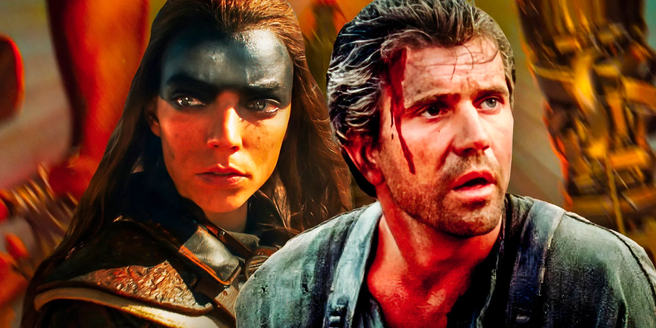 Mel Gibson as Mad Max and Anya Taylor-Joy as Furiosa in the franchise Image