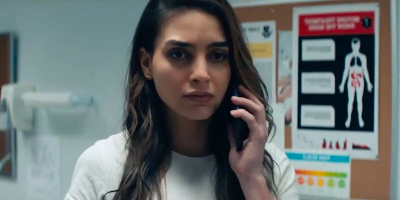 Melissa Barrera as Sam in a hospital break room in Scream 5 2022 Image