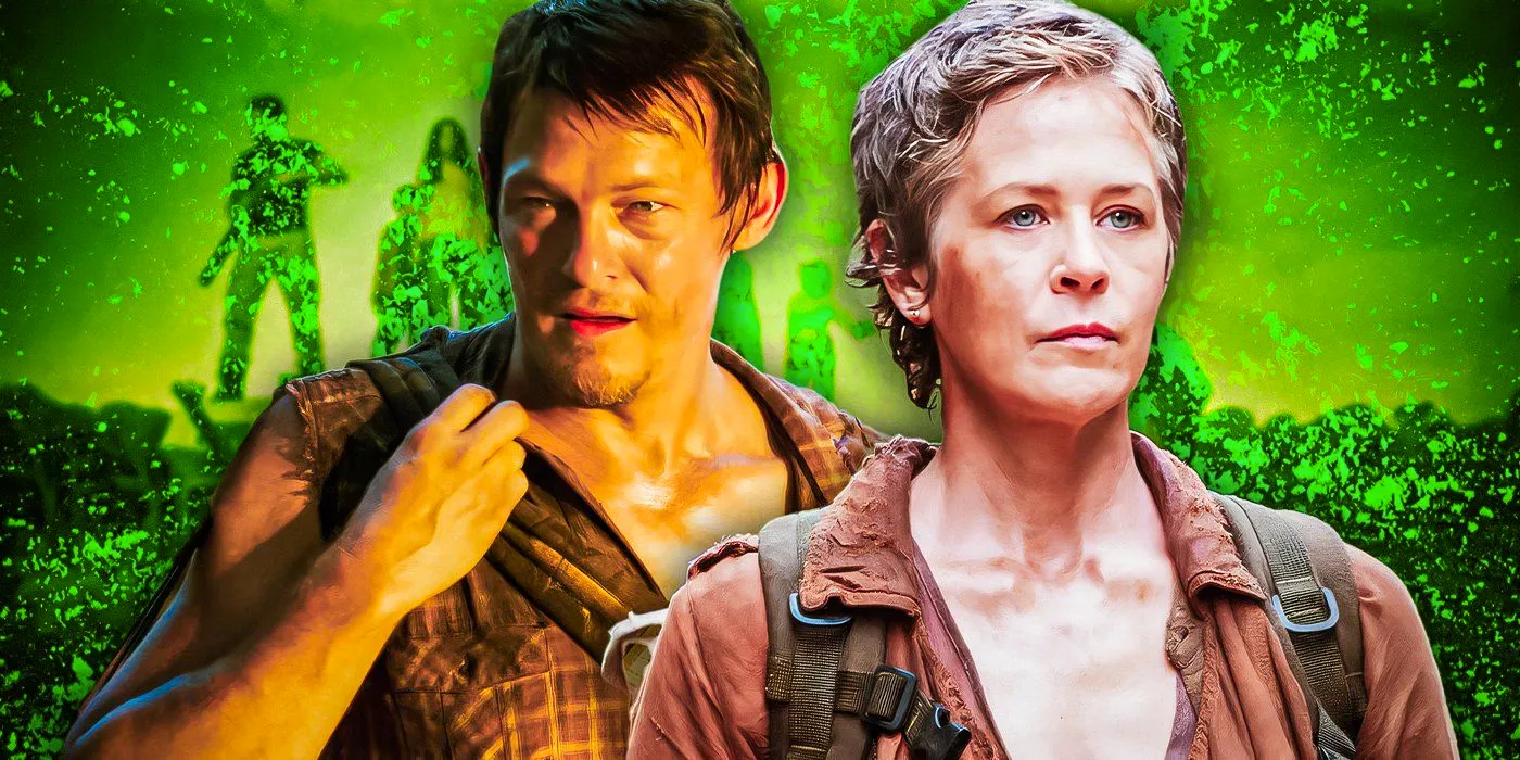 Melissa McBride as Carol and Norman Reedus as Daryl Dixon in The Walking Dead Image