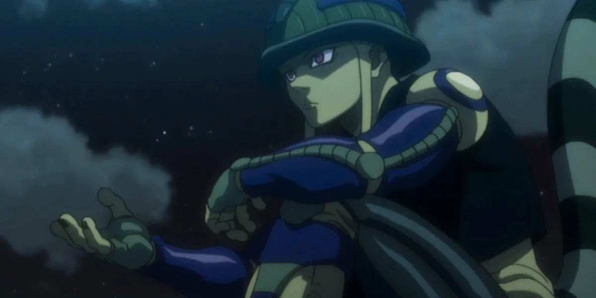 Meruem ruminating at night in a screenshot from Hunter x Hunter Image