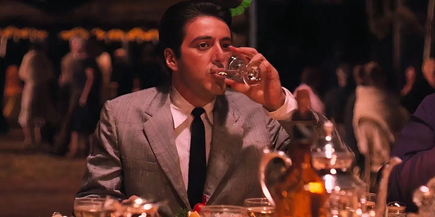 Michael Corleone (Al Pacino) has a drink at his Tahoe party in The Godfather Part II Image