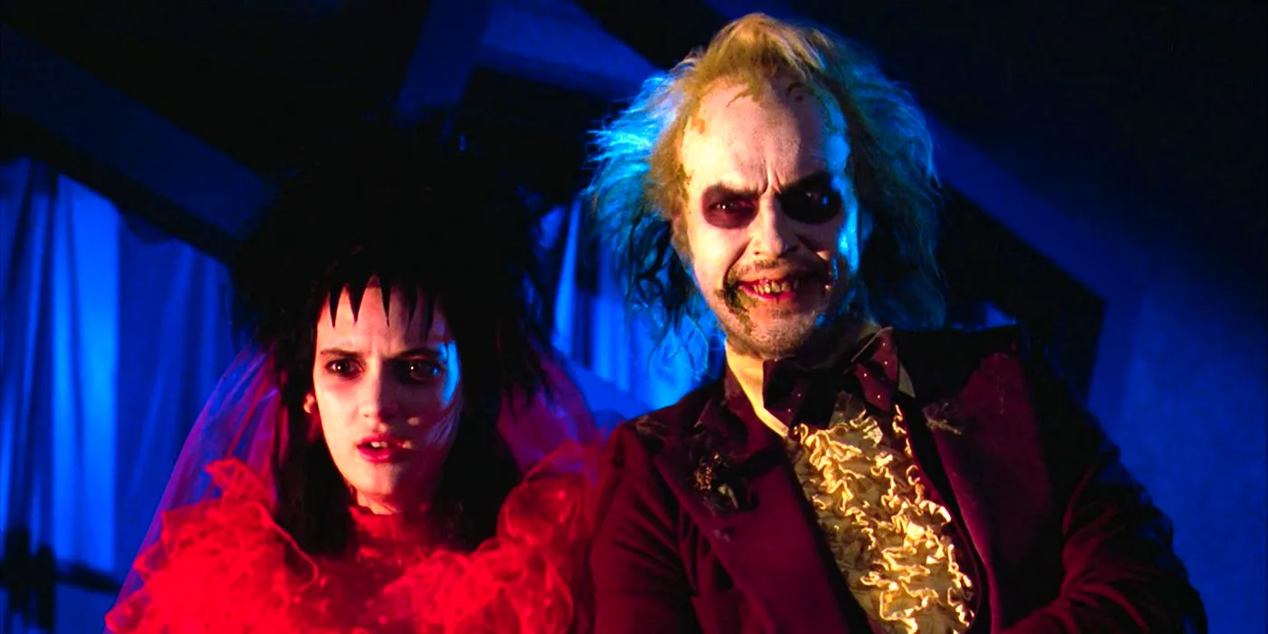 Michael Keaton and Winona Ryder as Beetlejuice and Lydia Image