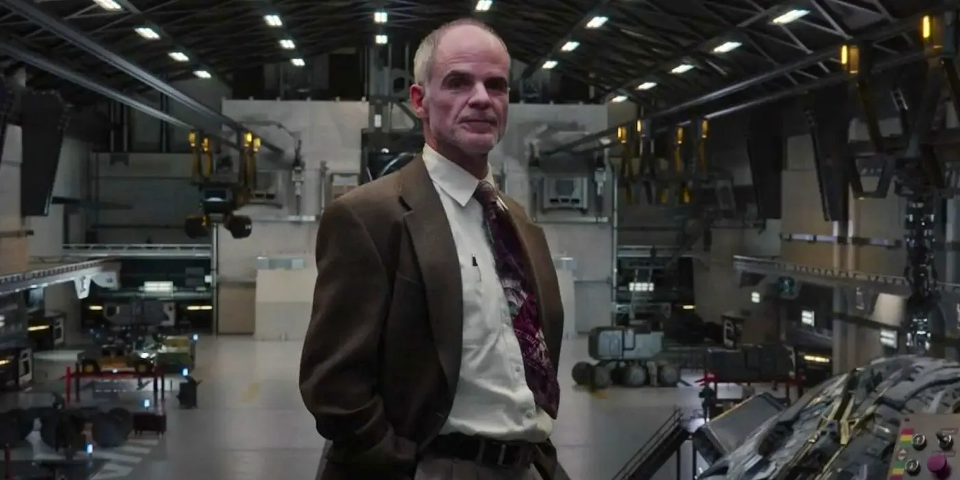 Michael Kelly at the end of Transformers Rise of the Beasts with his hands in his pockets Image