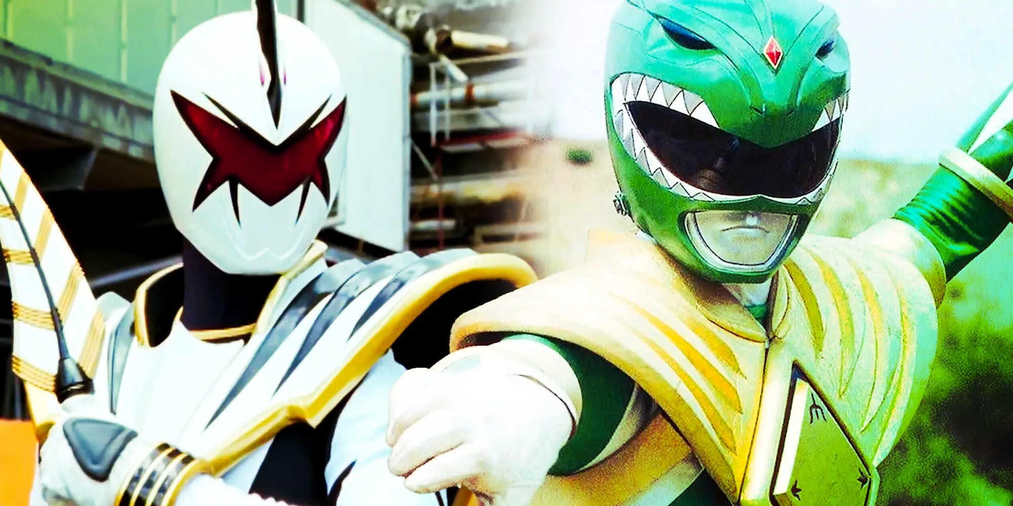 Mighty Morphin Power Rangers' Green Ranger Tommy and Dino Thunder's White Ranger Trent Image