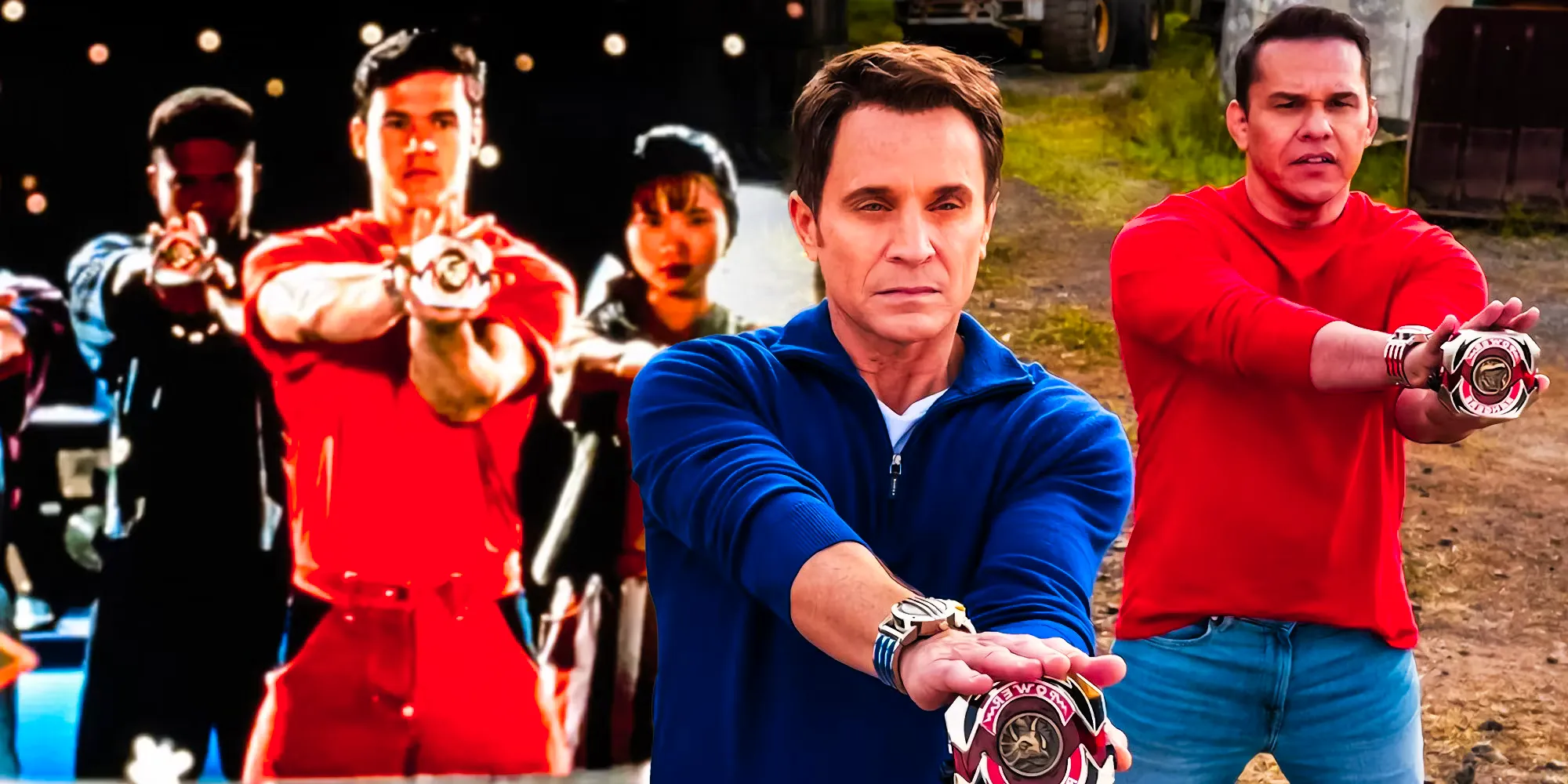 Mighty morphing power rangers once and always' morphing sequence with Rocky and Billy; Mighty Morphin's morphing sequence with Trini, Jason, and Zack Image