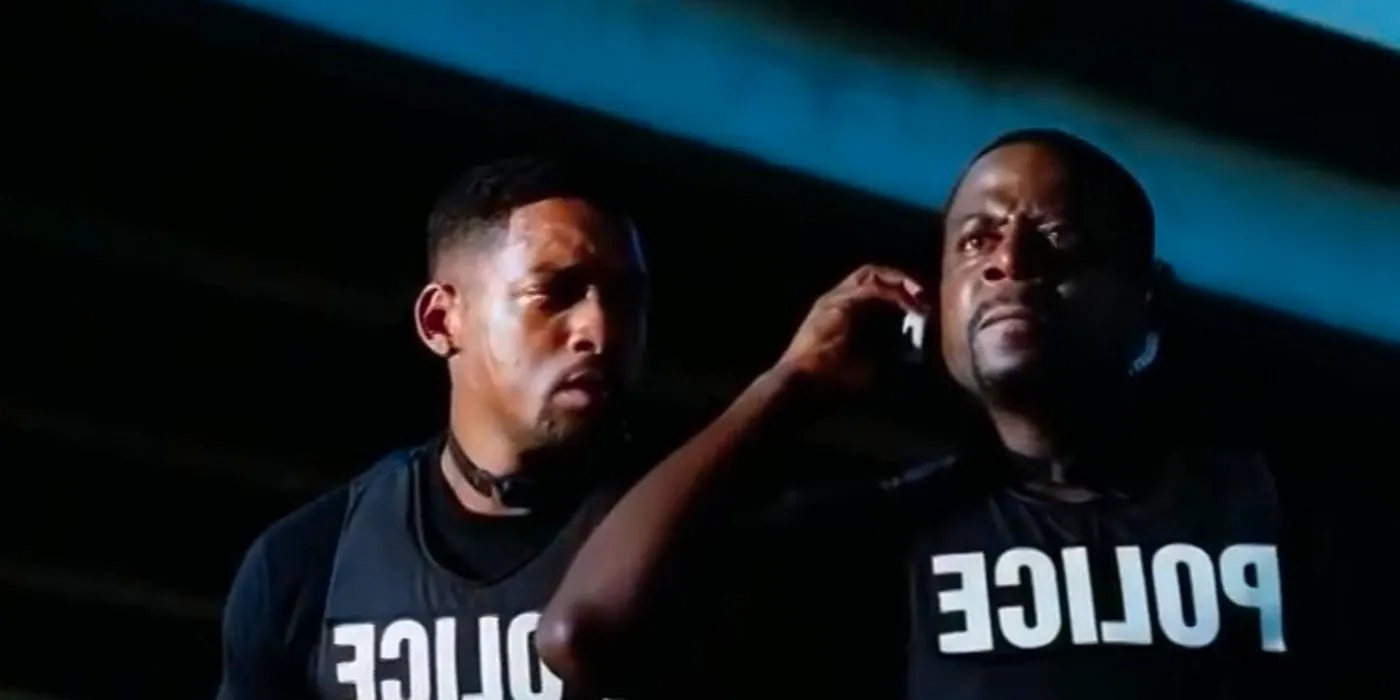 Mike and Marcus in Bad Boys II after Michael Bay's signature shooting shot. Image