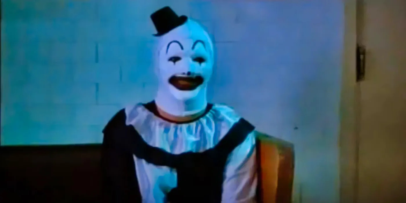 Mike Giannelli as Art the Clown smiling at the camera in The 9th Circle short film Image