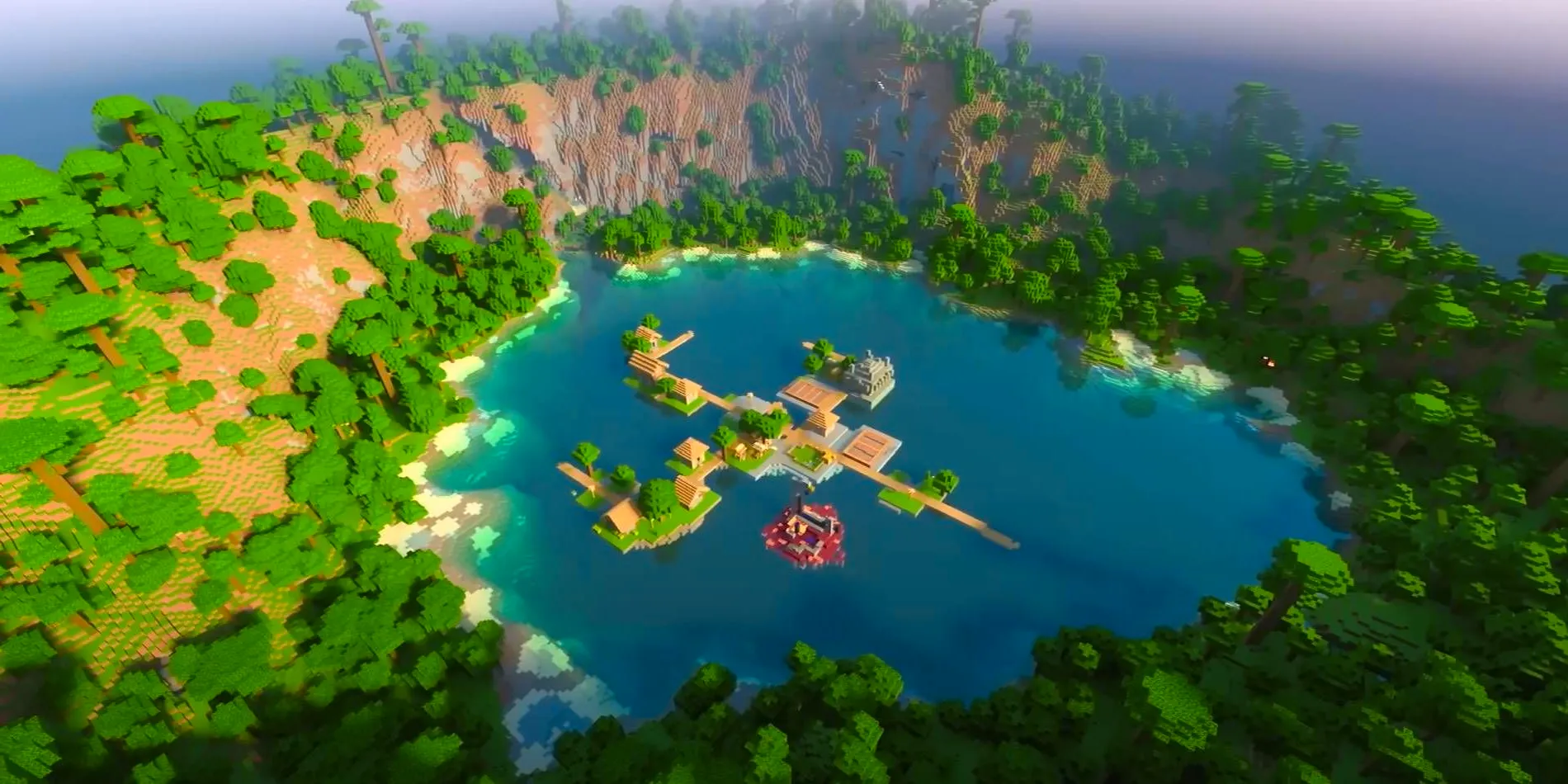 Minecraft 1.20 Bedrock Seed with Best World for Scenery and Survival through Jungle Island Image