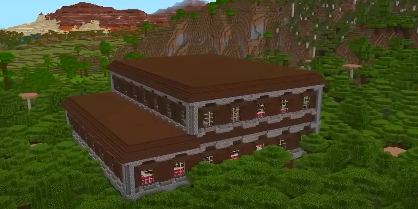 Minecraft Woodland Mansion seed for Survival world with surrounding forest biome Image