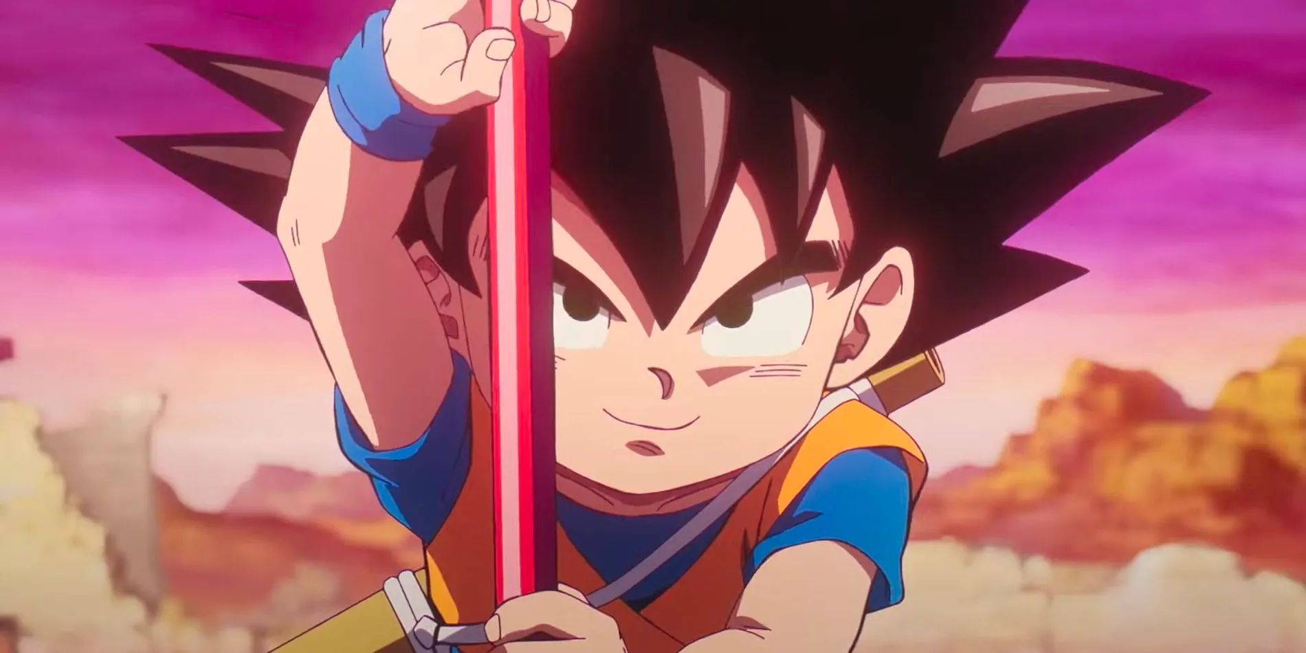 Mini Goku with Nyoi Bo staff in Dragon Ball DAIMA Image