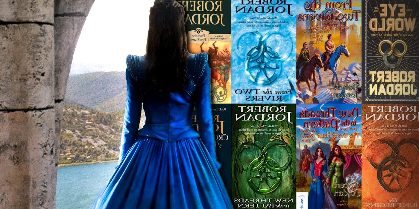 Moiraine over the Wheel of Time book covers Image