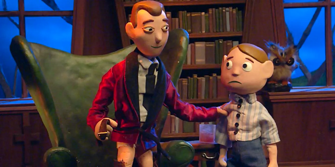 Moral Orel gets advice from his father in Moral Orel Image