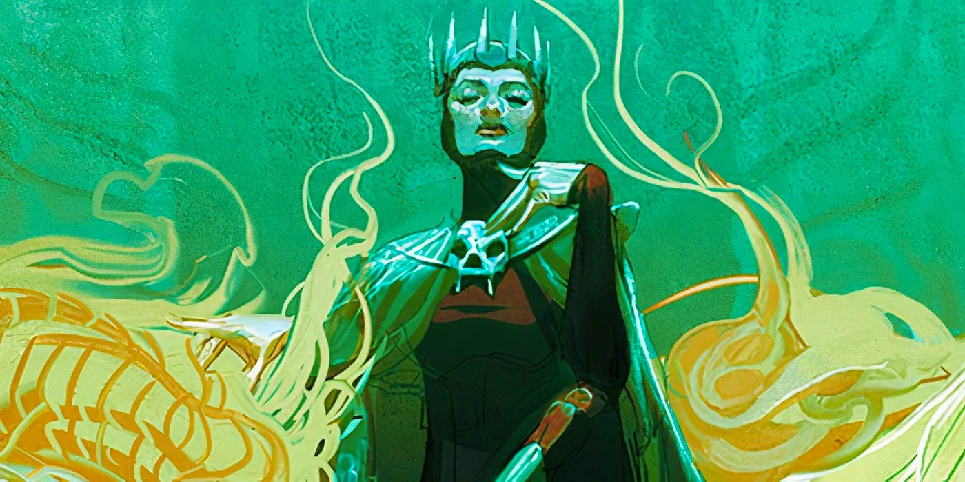 Morgan Le Fay in green in Marvel Comics Image