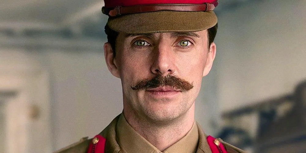 Morton wears a mustache and military uniform in The King's Man Image