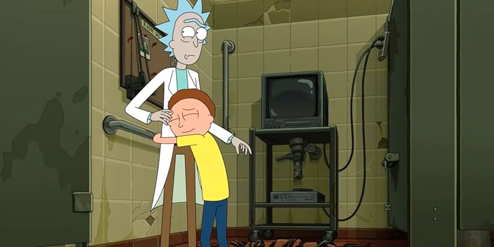 Morty hugs Rick in Rick and Morty Image