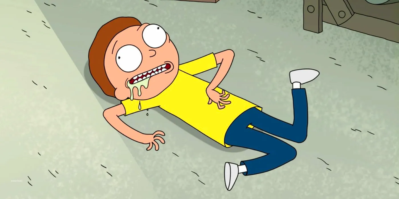 Morty Smith reacts to mega seeds in Rick and Morty. Image